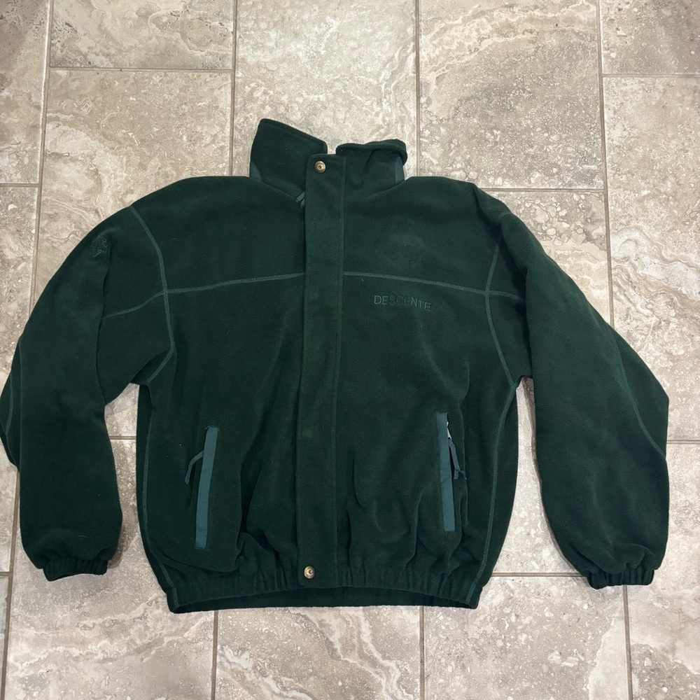 Vintage Descente Men’s‎ Fleece Zipper Jacket Green size Large